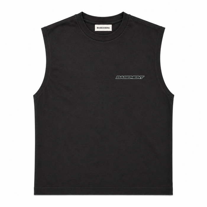Basement Studios® Witness Boxy Tank Washed Black