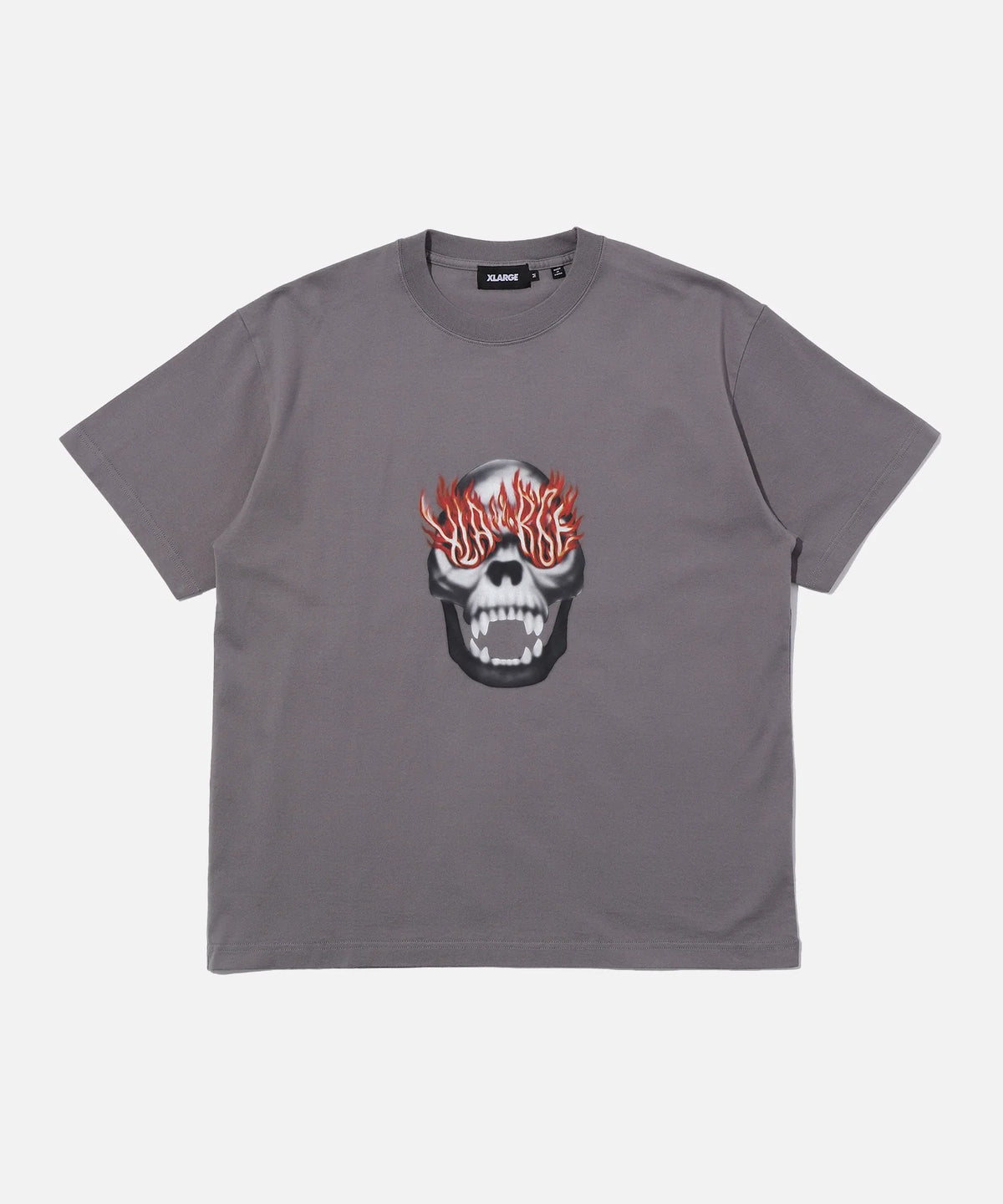 X-Large Skull In Flame - Grey