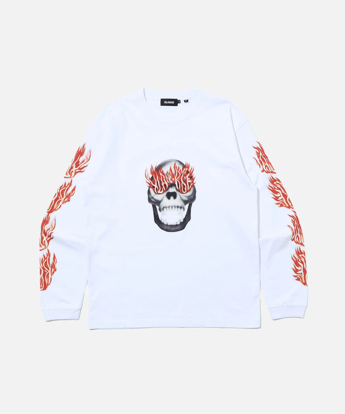 X-Large Skull in Flame LS Tee
