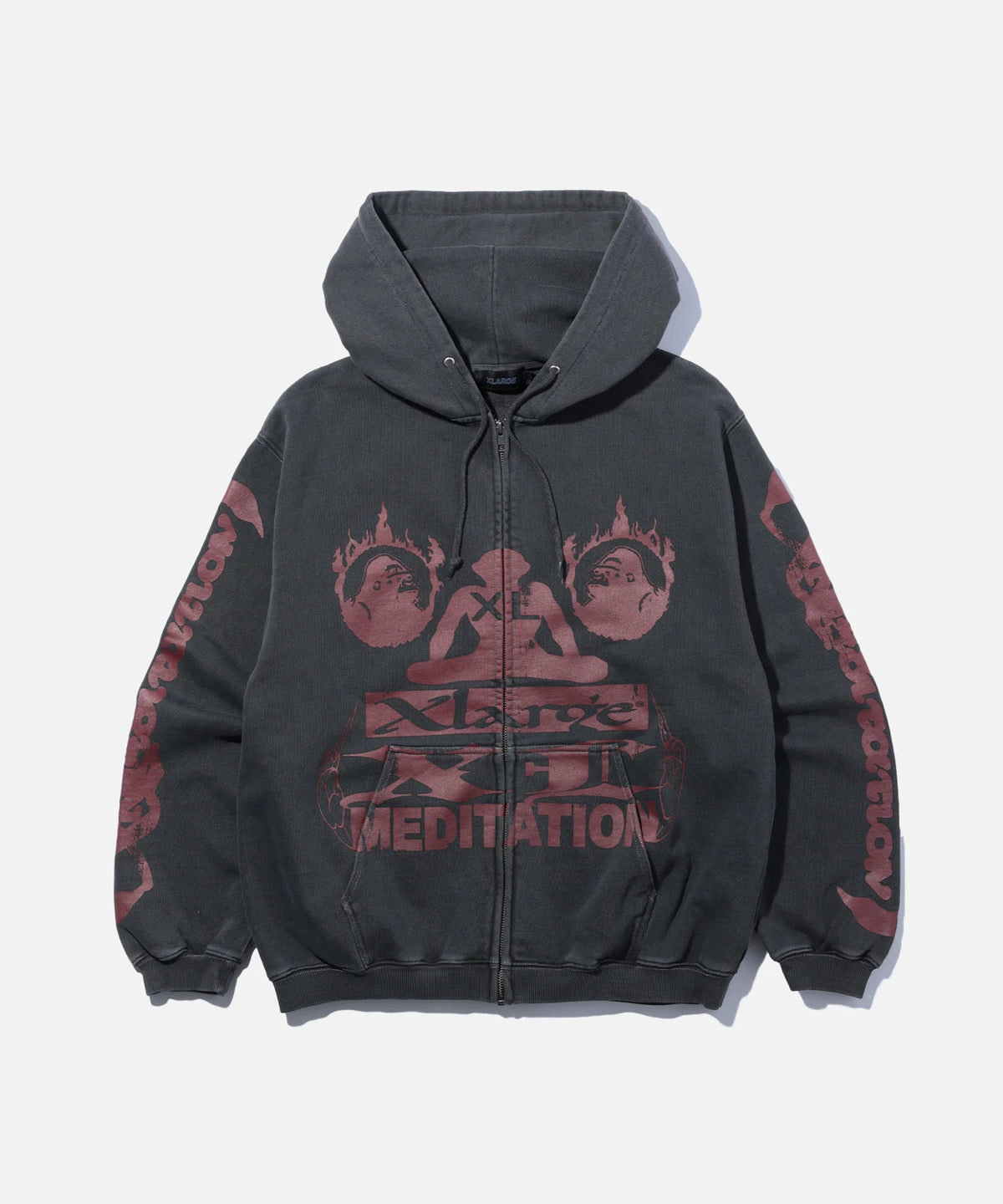 X-Large Meditation Zip Up Hooded Sweatshirt