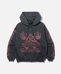 X-Large Meditation Zip Up Hooded Sweatshirt