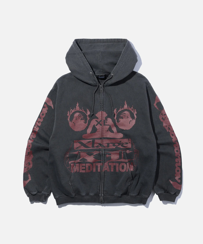 X-Large Meditation Zip Up Hooded Sweatshirt