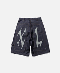 X-Large Cut Out Loose Jorts Raw