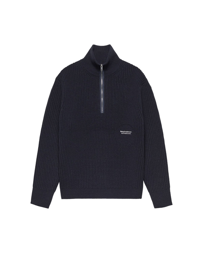 Knitted Half Zip Navy