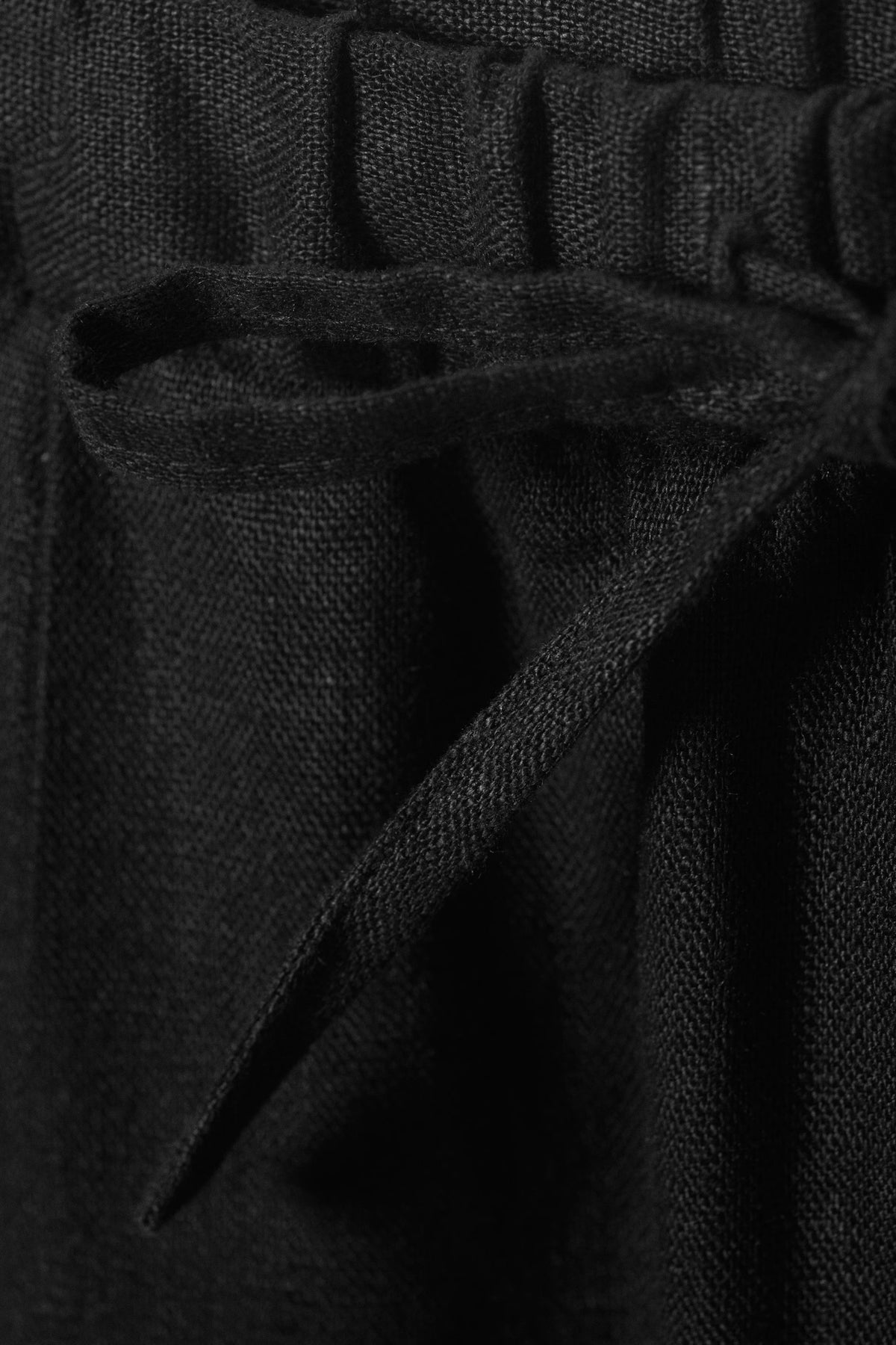 Weekday Loose Fit Linen Trousers Black