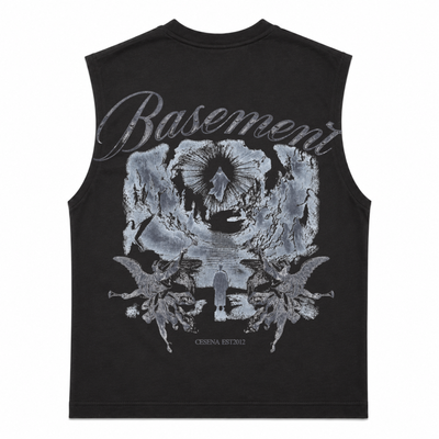 Basement Studios® Witness Boxy Tank Washed Black
