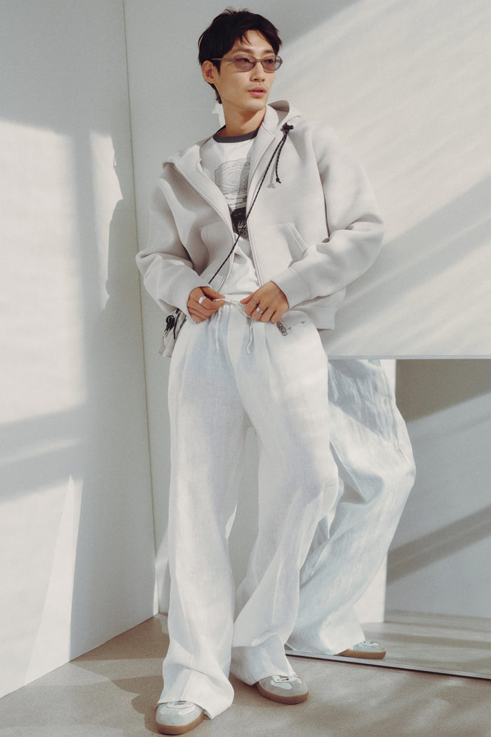 Weekday Loose Fit Linen Trousers White