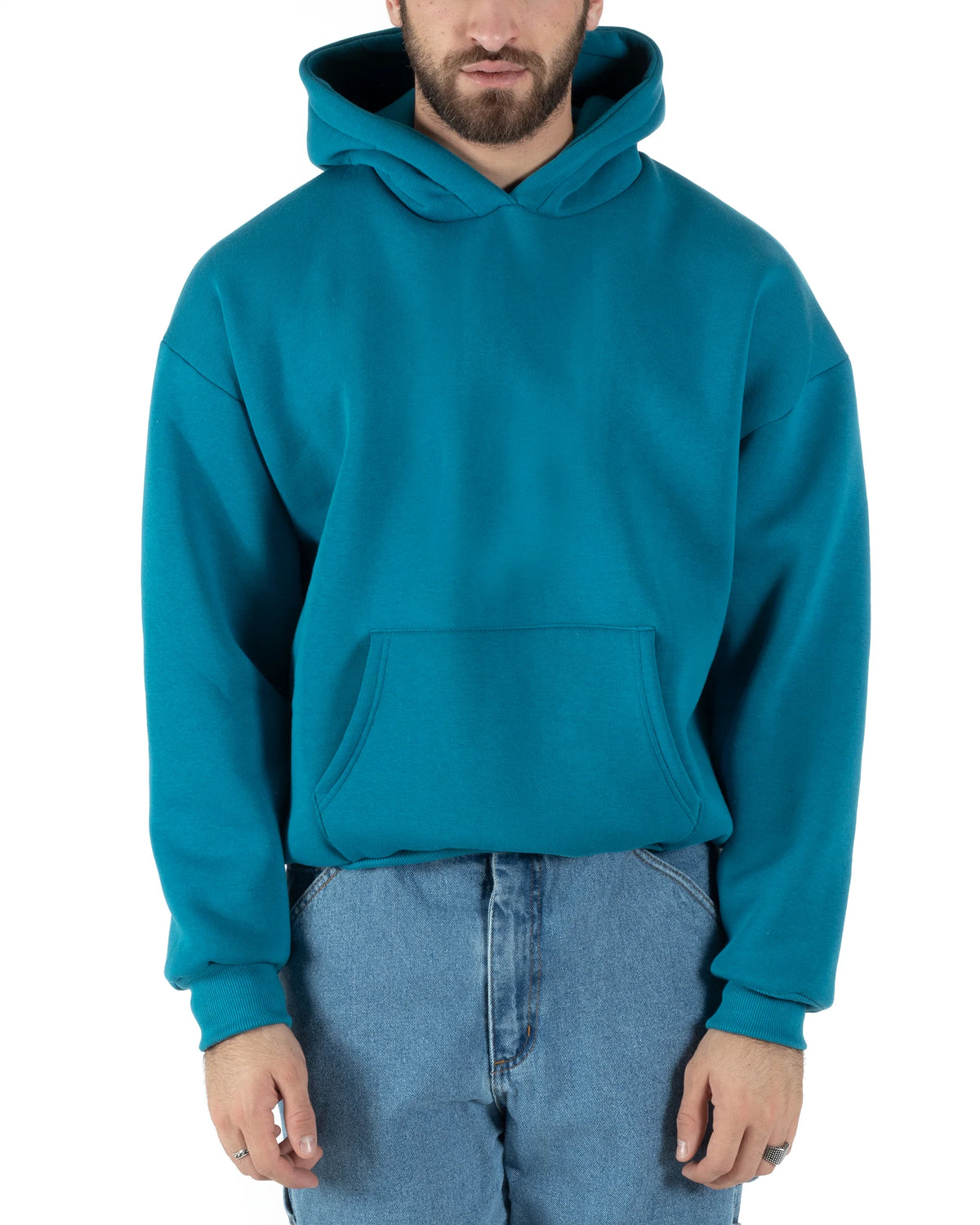 Hoodie Boxy Fit Light Blue