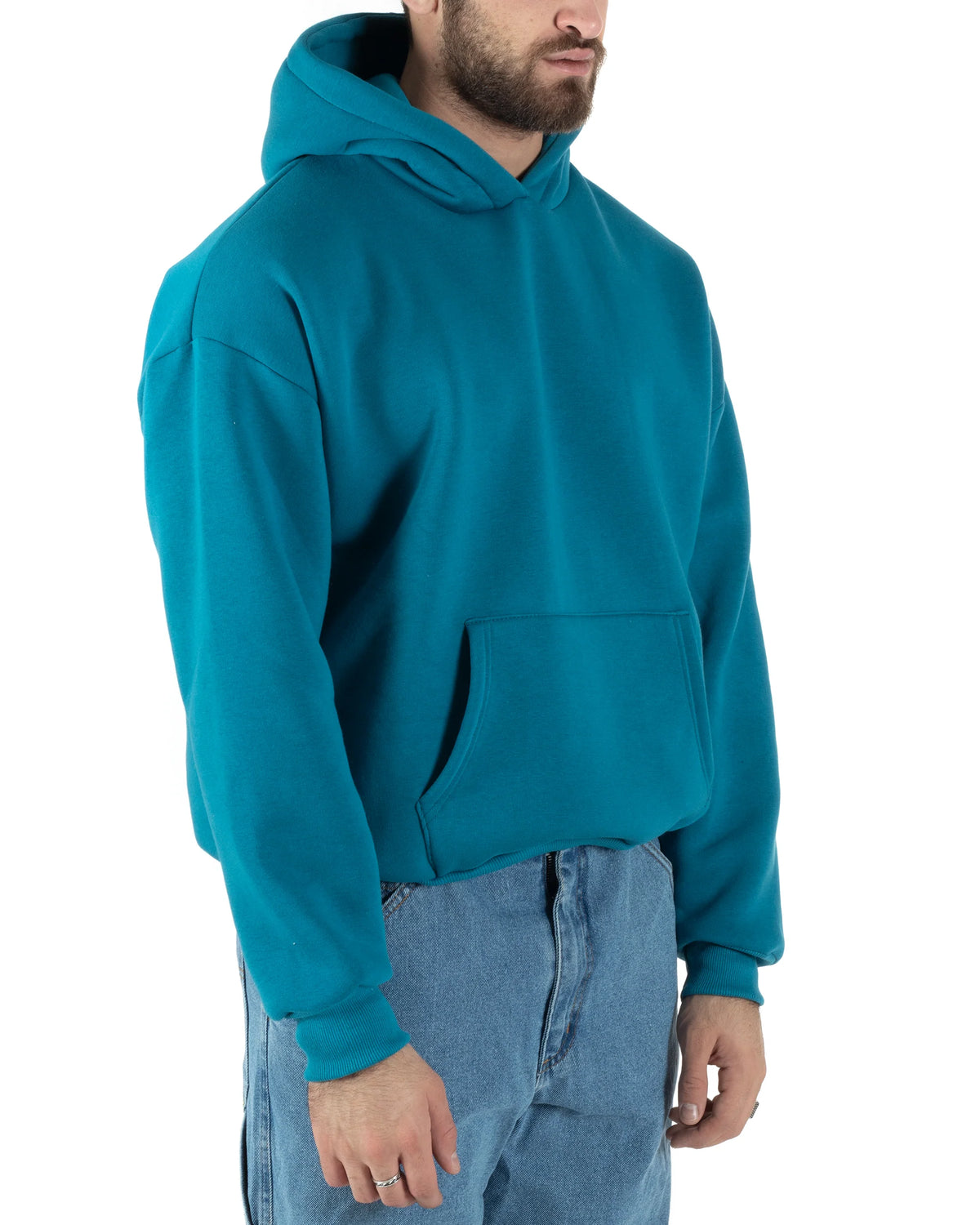 Hoodie Boxy Fit Light Blue