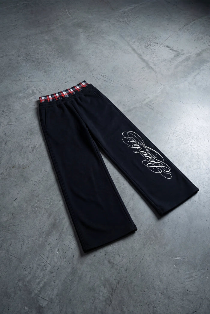 Basedodici Fleece Pants Doublelayer Logo Black/Red