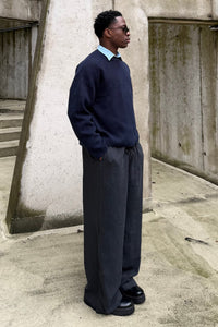 Weekday Loose Fit Linen Trousers Black