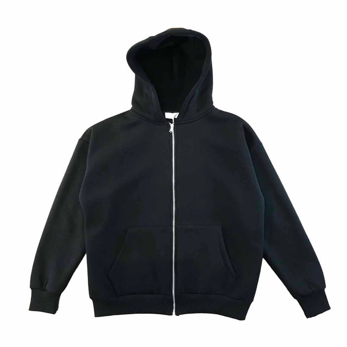 Zipped Hoodie Boxy Fit Black