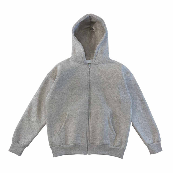 Zipped Hoodie Boxy Fit Hash Grey