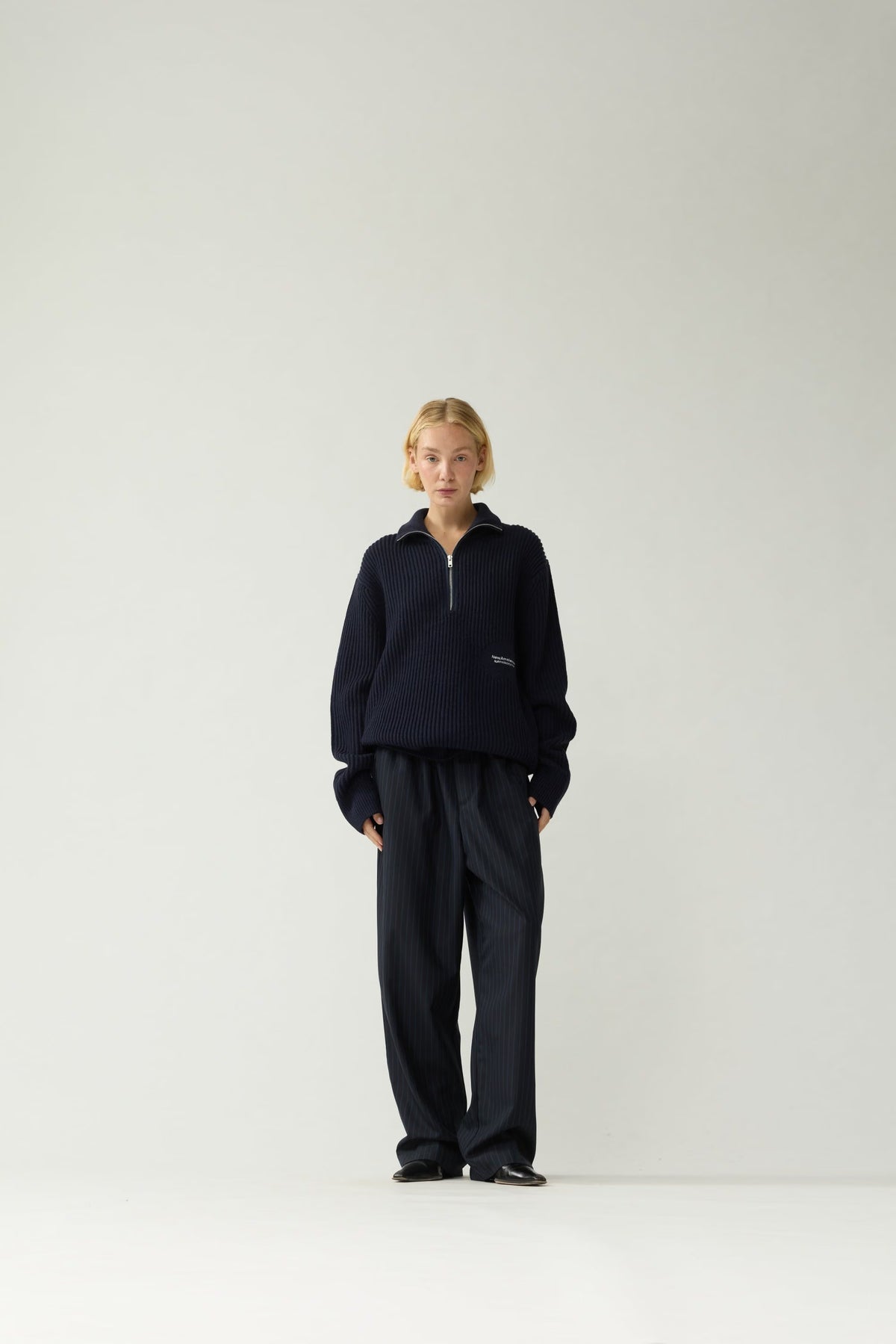 New Amsterdam Knitted Half Zip Navy