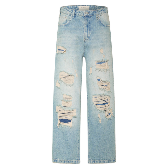 Distressed Baggy Denim | Blue