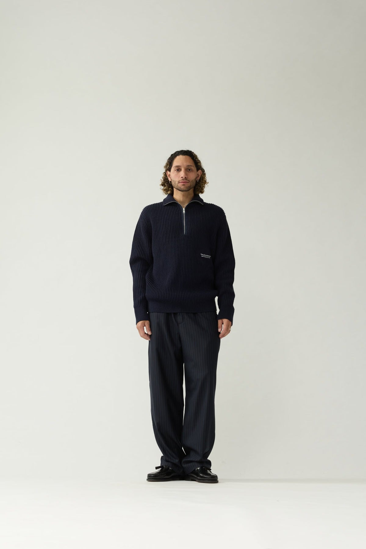 New Amsterdam Knitted Half Zip Navy