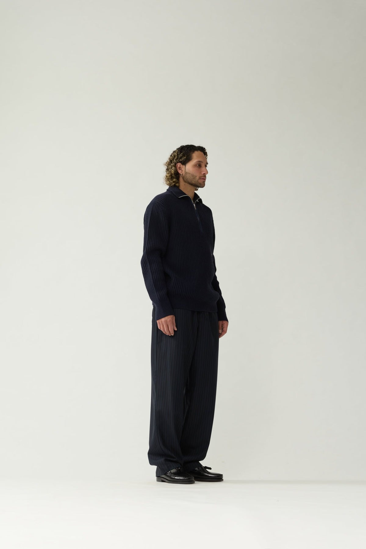 New Amsterdam Knitted Half Zip Navy
