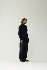 New Amsterdam Knitted Half Zip Navy