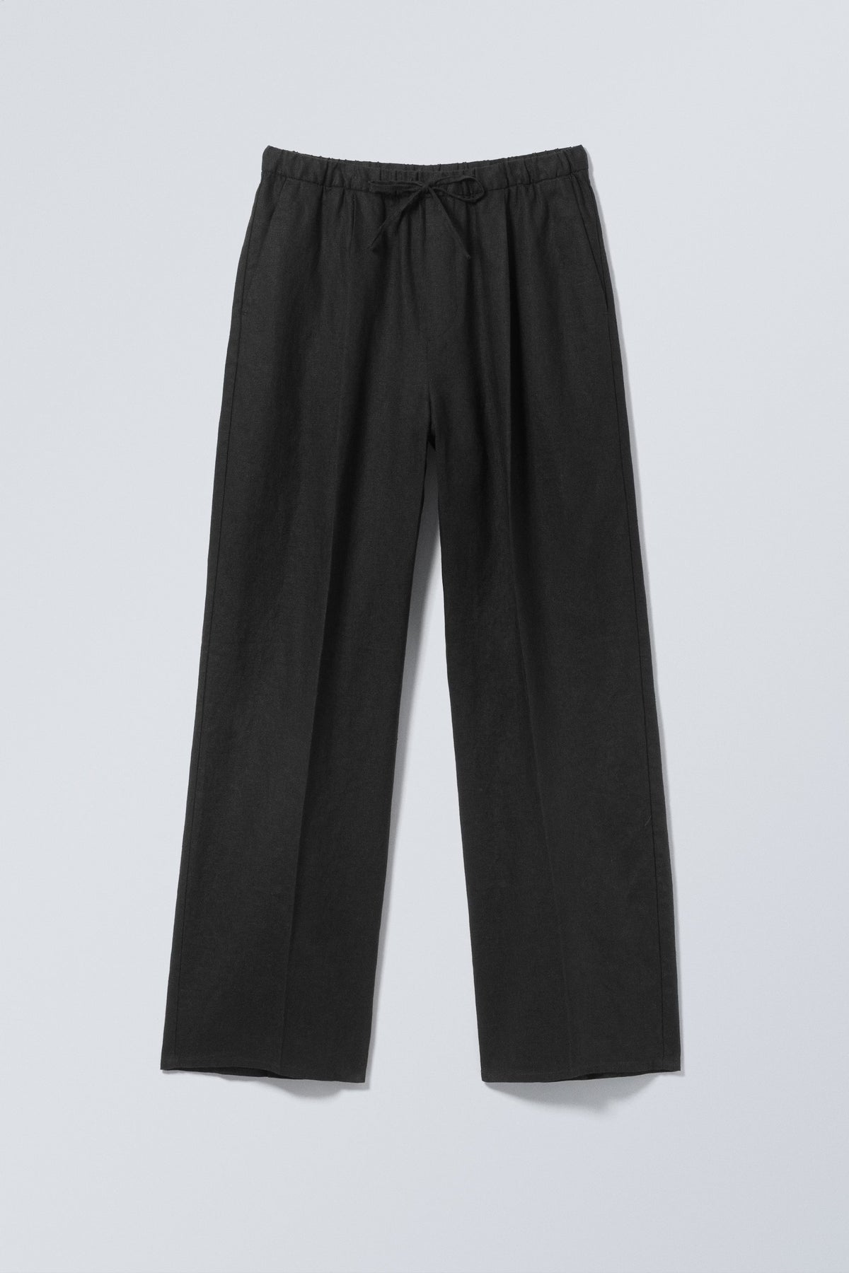 Weekday Loose Fit Linen Trousers Black