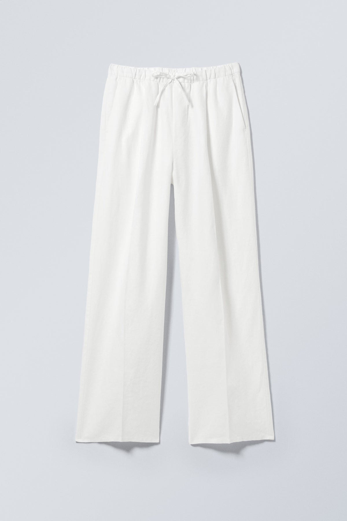 Weekday Loose Fit Linen Trousers White