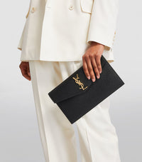 Saint Laurent Pochette Uptown Grain de Poudre Embossed Leather