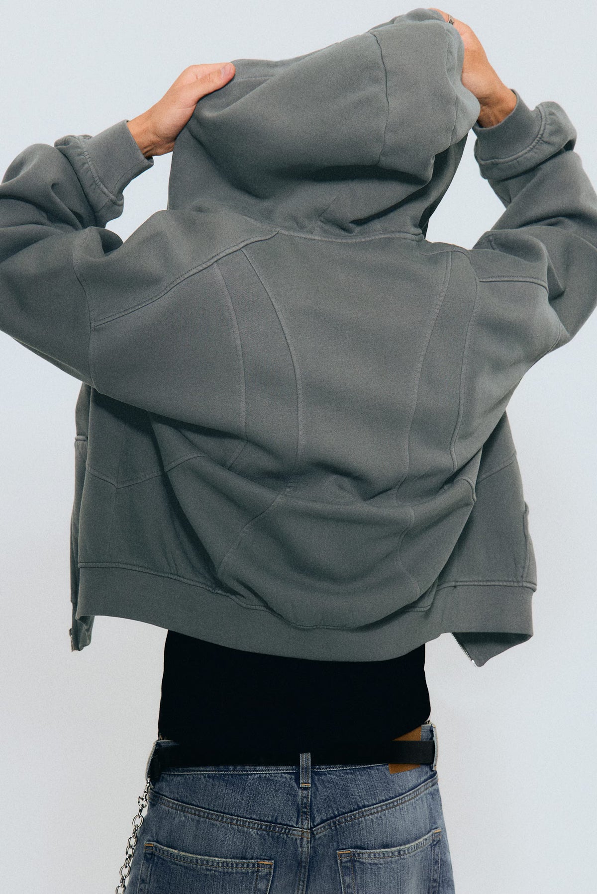 Weekday Loose Fit Blocked Zip Hoodie