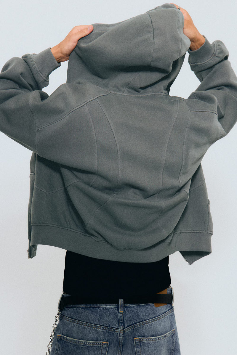 Weekday Loose Fit Blocked Zip Hoodie