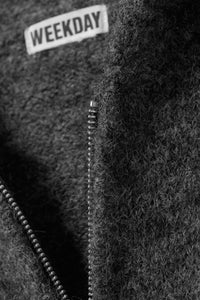 Weekday Knitted Boxy Wool Blend Zip Hoodie