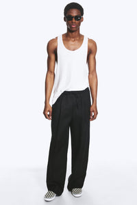 Weekday Loose Fit Linen Trousers Black