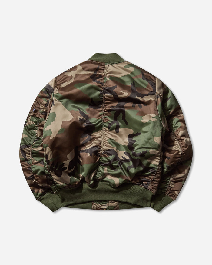 Alpha Industries MA-1 Base Flight Bomber Jacket Woodland Camo