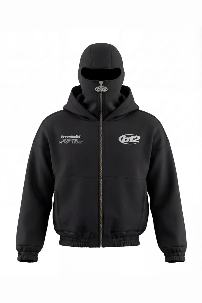 Basedodic Balaclava Hoodie Black Full Zip
