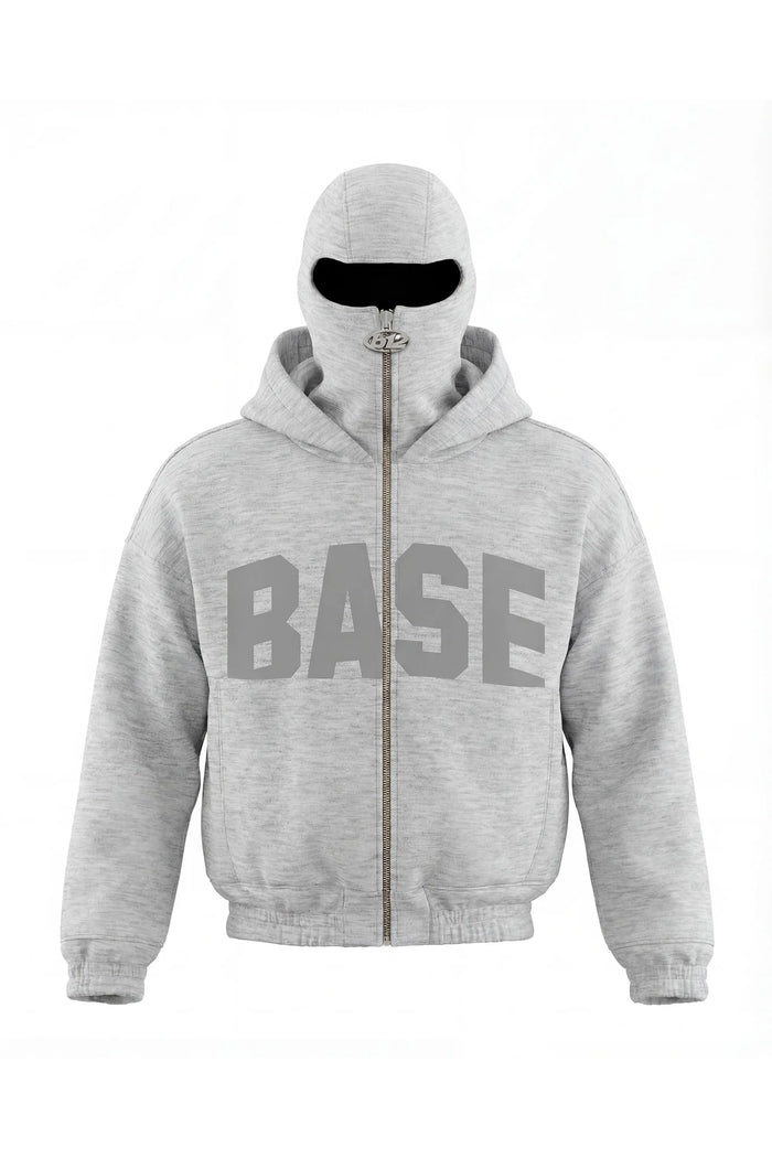 Basedodic Balaclava Hoodie Grey Full Zip