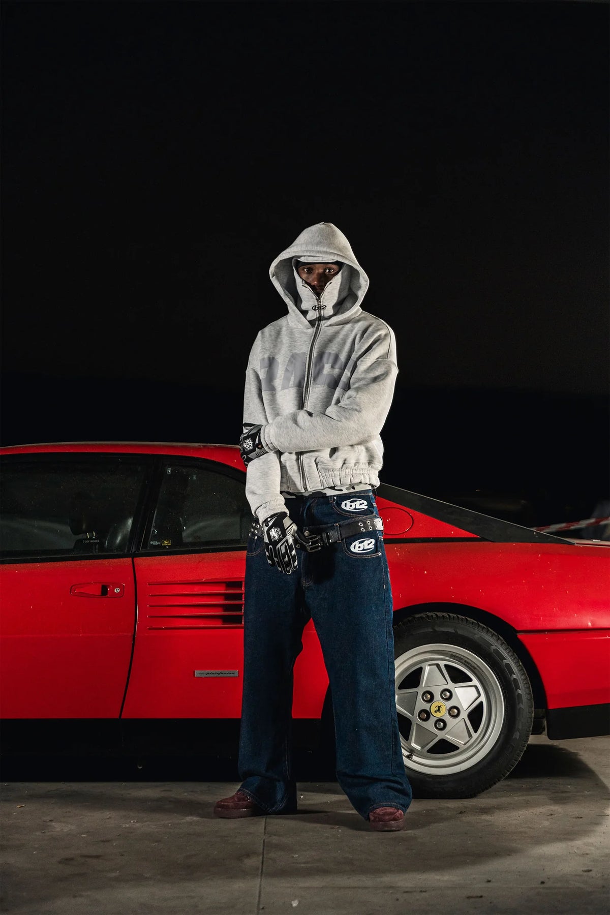 Basedodic Balaclava Hoodie Grey Full Zip