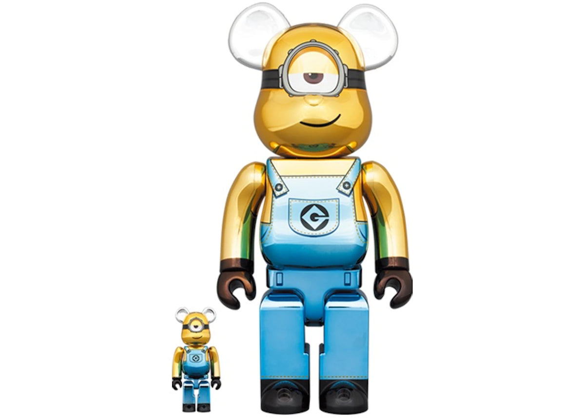 BEARBRICK 400% MINIONS KEVIN CHROME VERSION 2-PACK