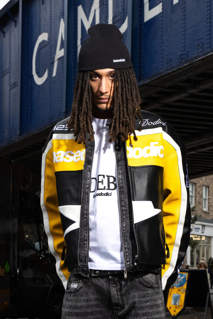 Basedodici Biker Jacket Money Black/Yellow