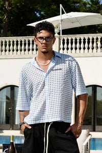 Basedodici Checked Shirt Blue Summer Club