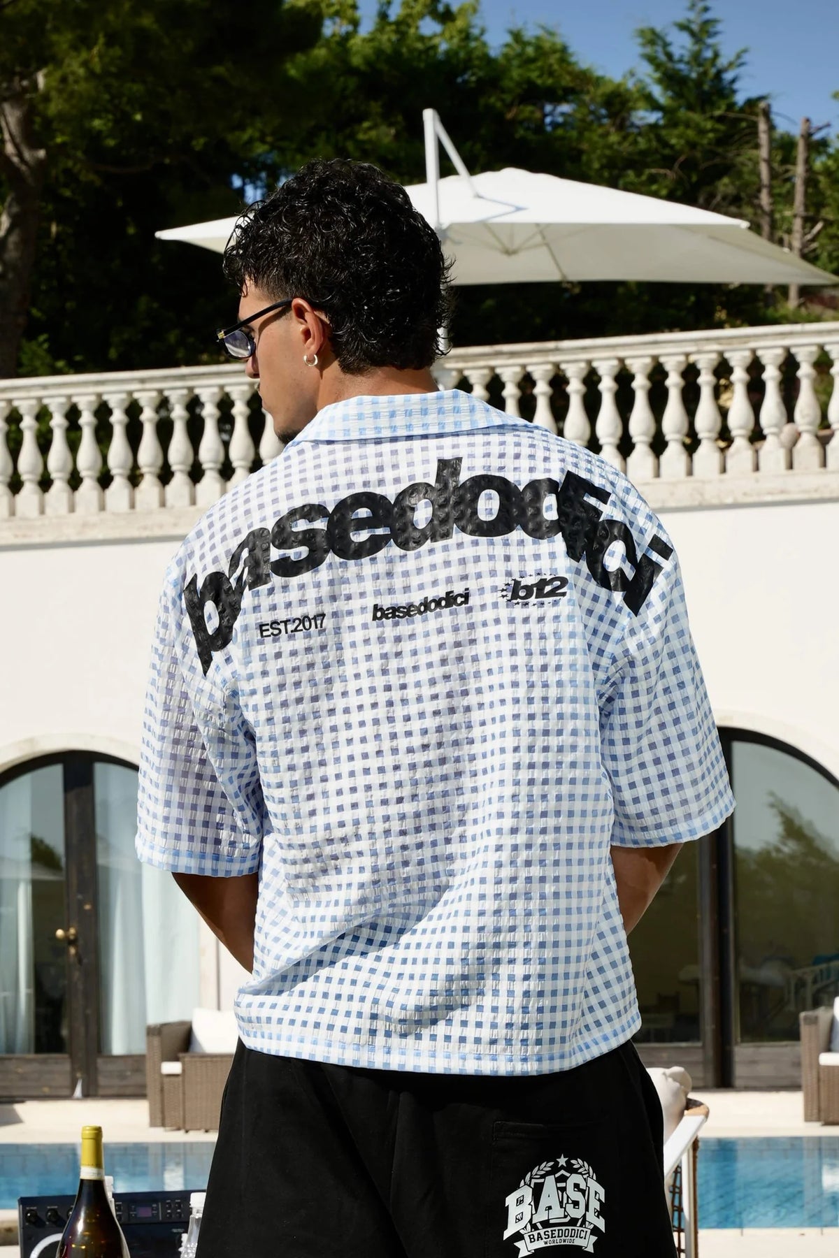 Basedodici Checked Shirt Blue Summer Club