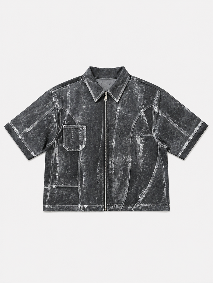 Artexplora House Painter Grey Raw Denim Jacket