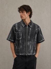 Artexplora House Painter Grey Raw Denim Jacket