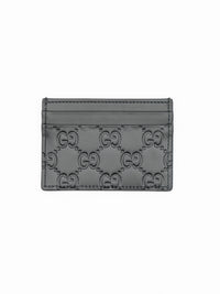Gucci Portacarte GG con finiture in pelle e motivo all-over Black