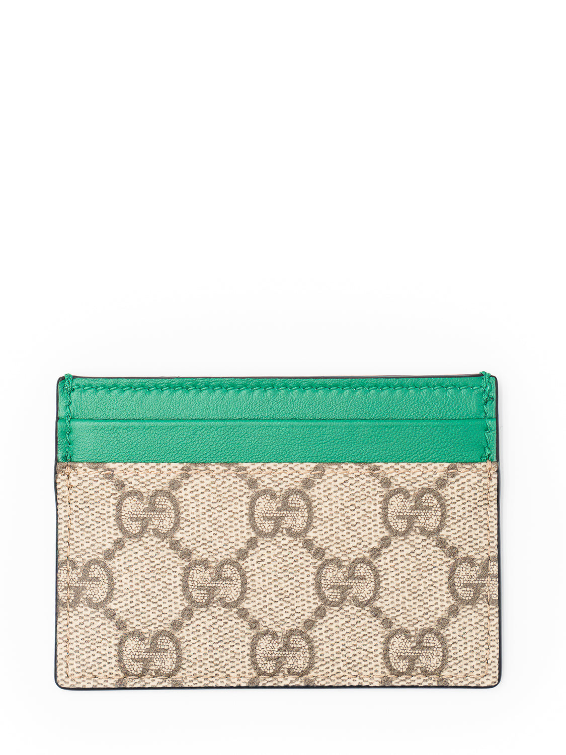 Gucci Portacarte GG con finiture in pelle e motivo all-over Green
