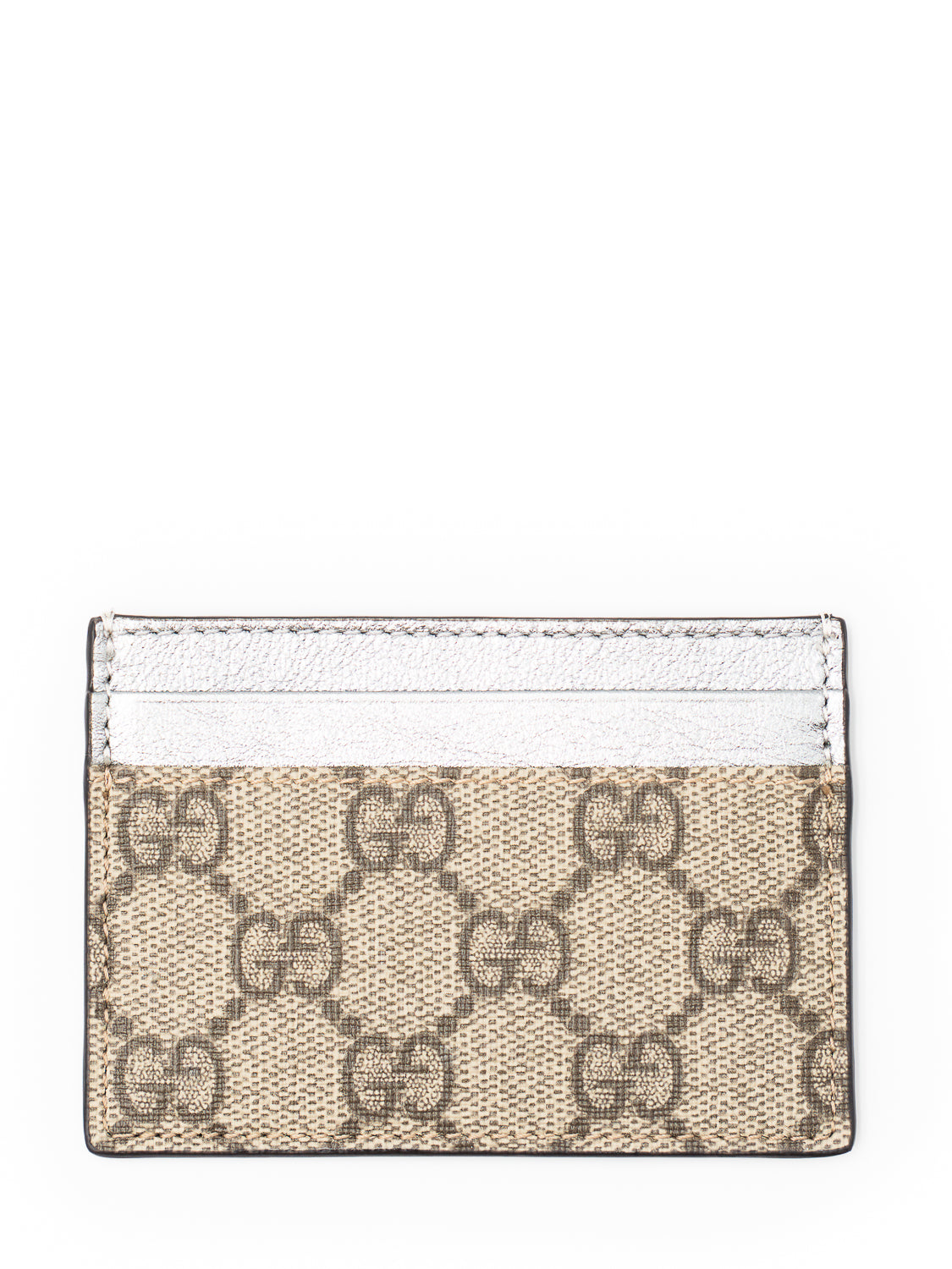 Gucci Portacarte GG con finiture in pelle e motivo all-over White