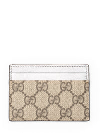 Gucci Portacarte GG con finiture in pelle e motivo all-over White