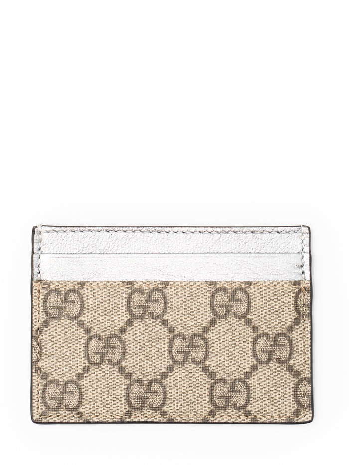 Gucci Portacarte GG con finiture in pelle e motivo all-over White