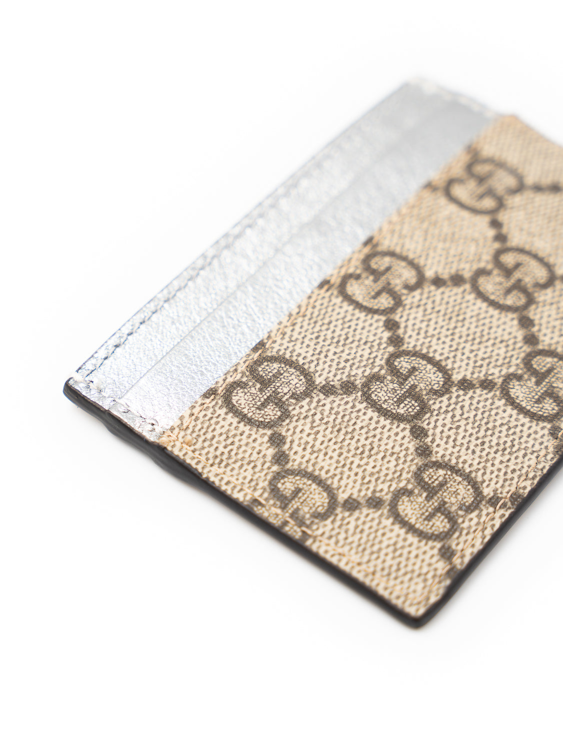 Gucci Portacarte GG con finiture in pelle e motivo all-over White