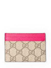 Gucci Portacarte GG con finiture in pelle e motivo all-over Pink