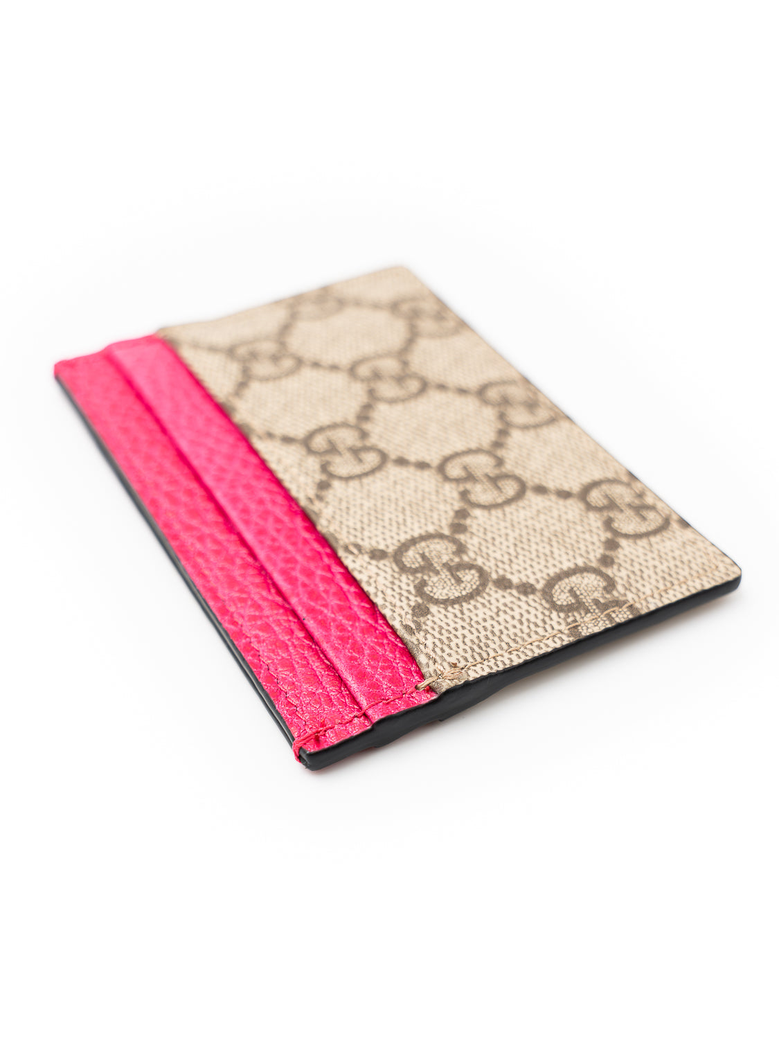 Gucci Portacarte GG con finiture in pelle e motivo all-over Pink