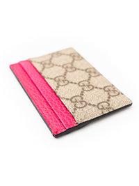 Gucci Portacarte GG con finiture in pelle e motivo all-over Pink