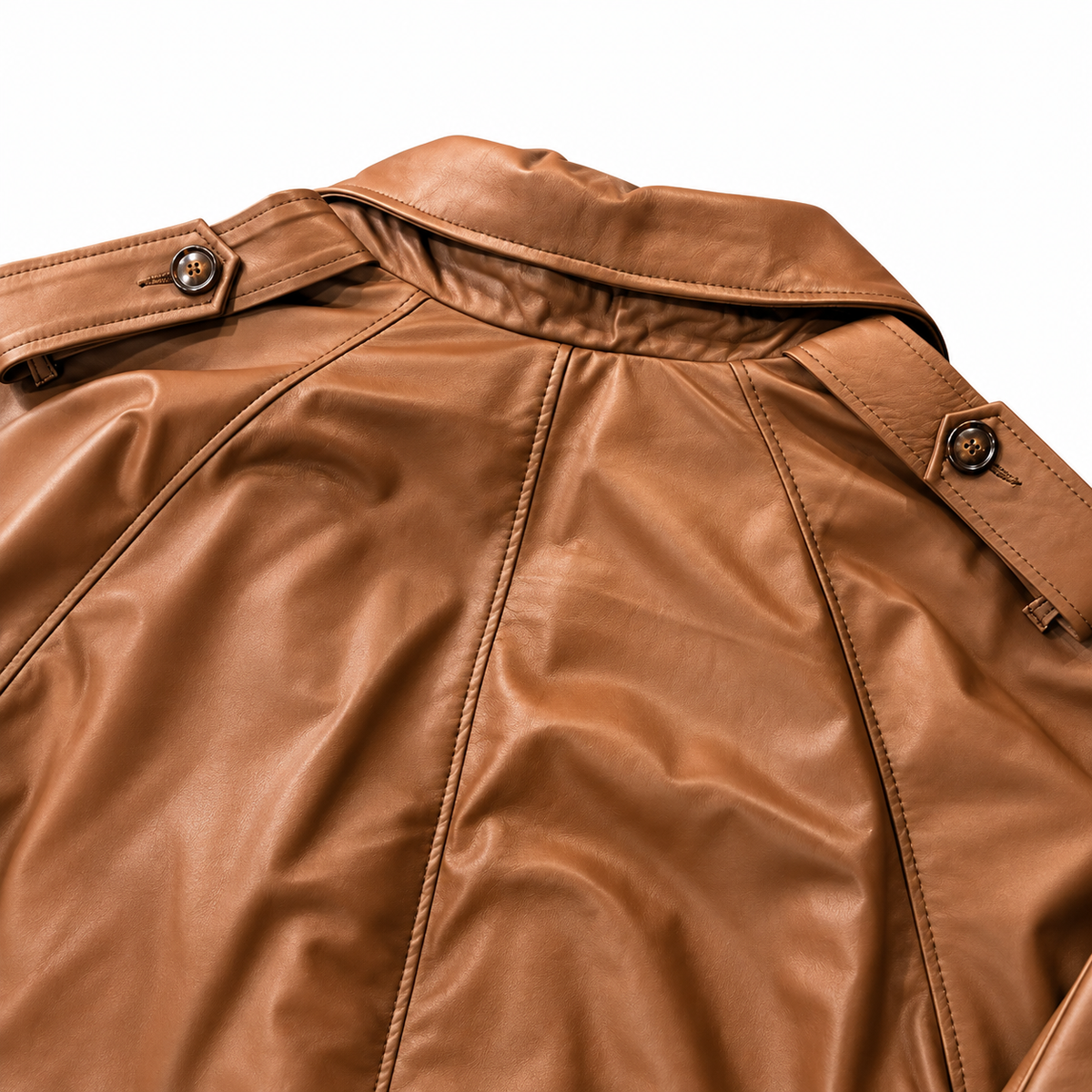 Trench Cropped Leather Brown | Trench in Pelle di Agnello Moro