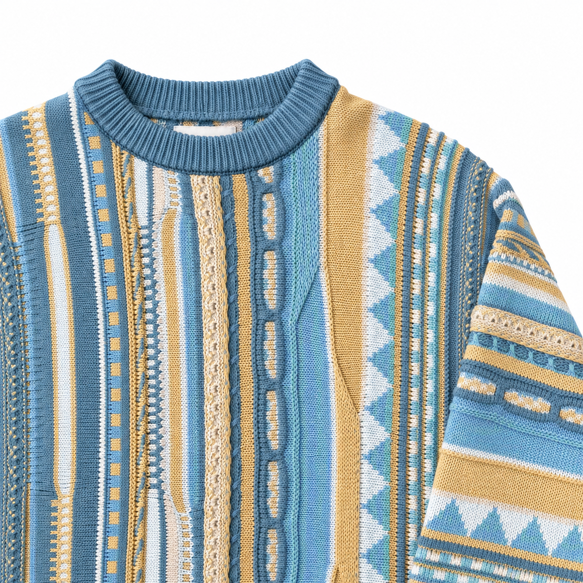 Intarsia Knit Sweater Blue | Maglione Jacquard